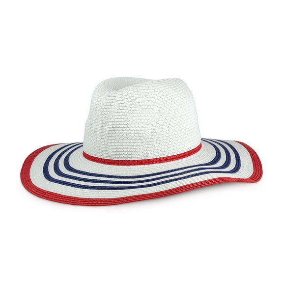 Magid Paper Straw Panama Hat With Striped Brim