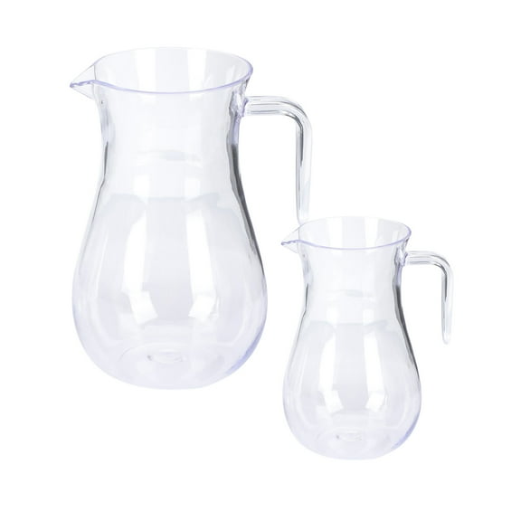 NICEXMAS 2Pcs Clear Acrylic Water Pitcher for Storage Serving Juice Iced Tea and Cold Drinks