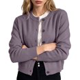 thumbnail image 2 of Women's Long Sleeve Button Down Cropped Knit Cardigan,Casual Short Sweater Jacket, 2 of 6