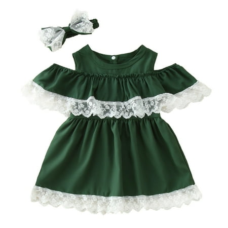 

ZHAGHMIN Teen Girl Dresses Toddler Kids Girls Clothes Summer Lace Solid One Shouldered Dress Casual Ruffle Beach Dresses Headband Outfits Trim Fit Tights Girls Girl Ruffle Dress Lavender Dress Baby