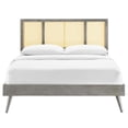 thumbnail image 4 of Modway Kelsea Cane Rattan and Wood Full Platform Bed with Splayed Legs in Gray, 4 of 7