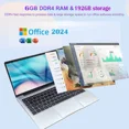 thumbnail image 6 of 14.1 Student Laptops Windows 11 Pro 6GB RAM 192 Storage Office 2024 Business Laptops Computer for Work Intel N3060 2.5 GHz WiFi5 BT 4.2, 6 of 7