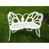 Flower House  Butterfly Bench - White - 27D x 35H x 46W inches - 47 lb.