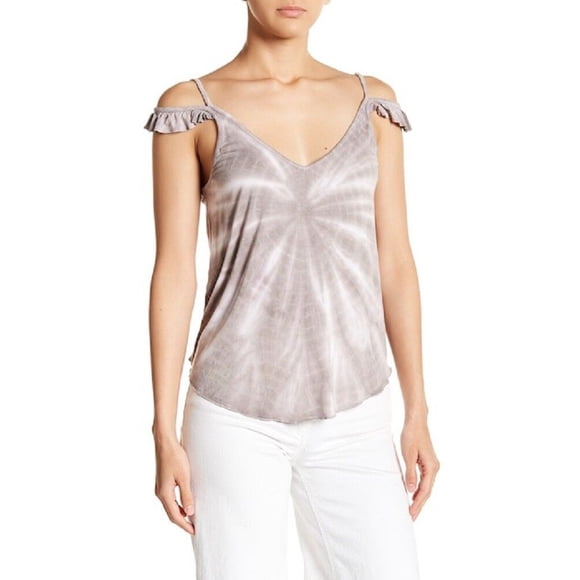 CHASER Cold Shoulder Cool jersey Ruffle Blouse Tie Dye CW7170 ( M )