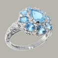 thumbnail image 2 of LBG British Made 10k White Gold Natural Blue Topaz Womens Promise Ring - 33 size options - Size 9.5, 2 of 8