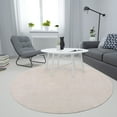 thumbnail image 5 of CAROMIO Rugs Solid Machine Washable Area Rug Non-Slip Low Pile Modern Area Rug Contemporary Indoor Area Rug Home Office Throw Carpet, 3' x 3' Round Beige, 5 of 5