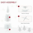 thumbnail image 6 of 6FT Slim Pencil Christmas Tree - 390 Full Plastic Branches White Artificial Tree Detachable Sturdy Plastic Base Space-Saving Holiday Decor for Home/Apartment/Office, 6 of 8