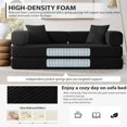 thumbnail image 3 of -Size Convertible Sofa Bed, 78 Inch Boneless Couch with Fixed Frame, Corduroy Loveseat Sleeper, Pull-Out Bed for Living Room & Bedroom (Black), 3 of 6