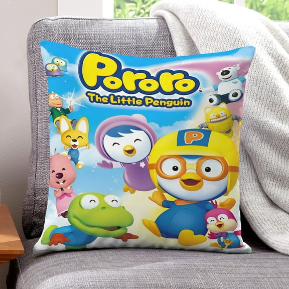 Pororo The Little Penguin Throw Pillow Cover Case adding vibrant personality and fun to your home decor while being soft and comfortable 17x 17-inch（45×45cm）