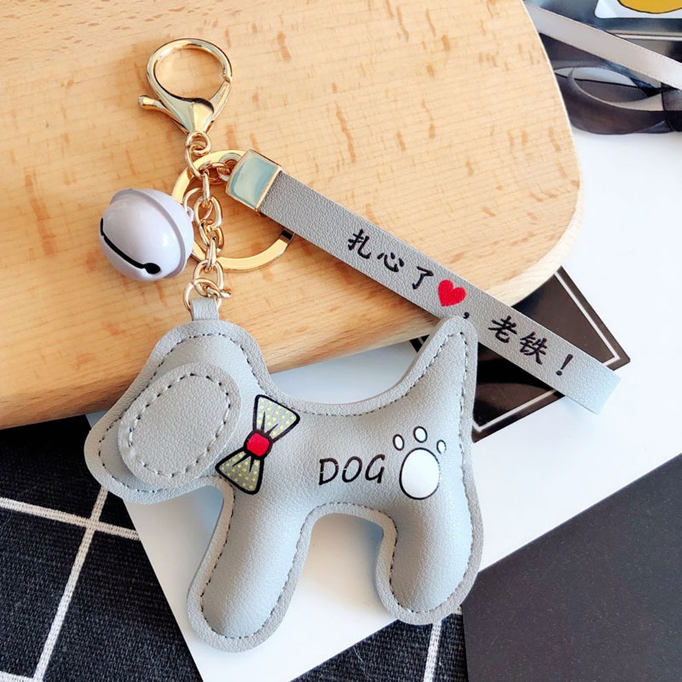 coach leather dog keychain
