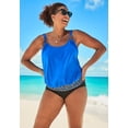 thumbnail image 3 of Swimsuits for All Women's Loop Strap Blouson Tankini Top, 3 of 5