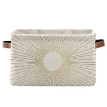 Yayeee Canvas Storage Basket with Handles for Shelves Fabric Bins Closet Organizer, Sunshine