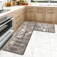 thumbnail image 1 of MeyJey Anti Fatigue Kitchen Rugs and Mats, 2 PCS Non-Slip Waterproof Runner Rug and Mat Set, Brown, 1 of 11