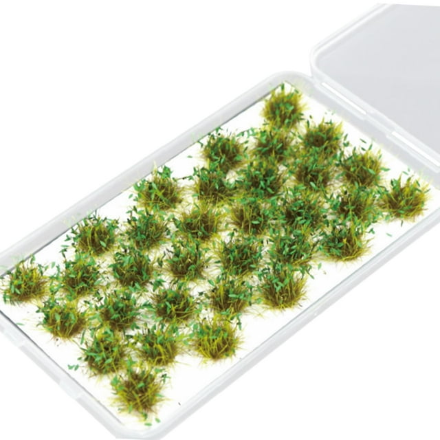Milaget 32 Pieces Modelling Flower Cluster Miniature Flower for Model Building Kits Sand Green