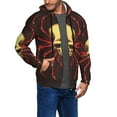thumbnail image 2 of Uemuo Red Skull Spider for Men's Fashion Full-zip Hoodies & Sweatshirts with Kangaroo Pocket, Zip-up Hooded Sweatshirt, Moisture Wicking & Breathable-Small, 2 of 5