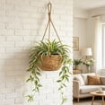 thumbnail image 5 of Cadancy Hanging Planter Basket Natural Seagrass Rope Woven Flower Pot Holder with Ropes for Indoor Outdoor Plants Macrame Style Home Garden Patio Porch Ceiling Decor, 5 of 7