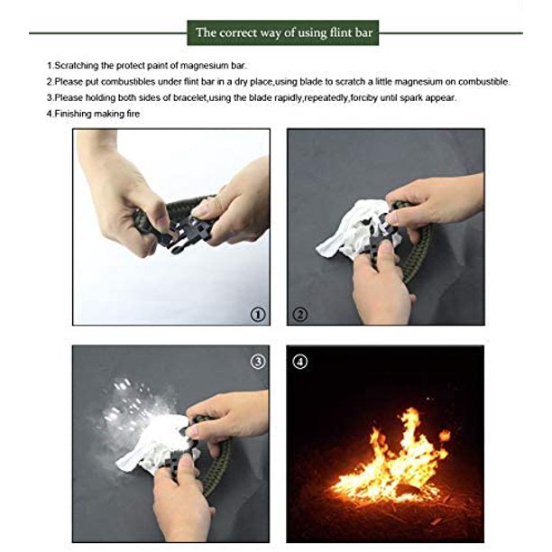 Bracelet De Survie EDC Avec Perle En Tungstène - Brise-Vitre D'Urgence Pour Voiture + Menottes Et Clés - Lot De 2