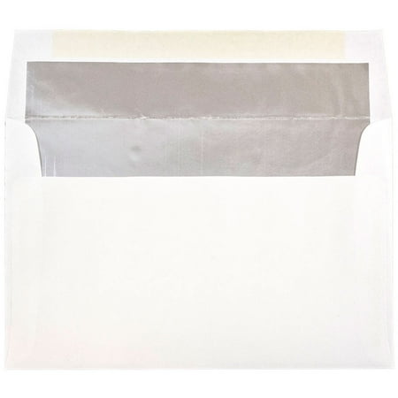 UPC: 0701936233486 | JAM A10 Foil Lined Invitation Envelopes  6 x 9 1/2  White with Silver Foil  Bulk 250/Box