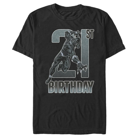 Men's Marvel Black Panther 21st Birthday Graphic Tee Black 3X Large