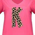 thumbnail image 3 of Inktastic Leopard Print Letter K Women's Plus Size V-Neck T-Shirt, 3 of 4
