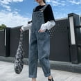 thumbnail image 4 of Fjofpr Clothing Straight Leg Jeans for Women Women Wide Leg Jeans High Waist Baggy Jeans for Women Loose Women's Casual Stretch Bib Overalls Pants Jumpsuits, 4 of 7