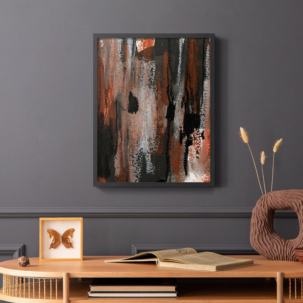 Loft Pastel VII Framed Print in Black Solid Wood Framed Print No Nail Hanging