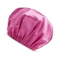 thumbnail image 2 of Linyer Female Sleeping Hat Bathroom Supplies Waterproof Elastic Shower Hair Caps Dust-proof Girl Head Cover Salon Accessories Rose Red, 2 of 7