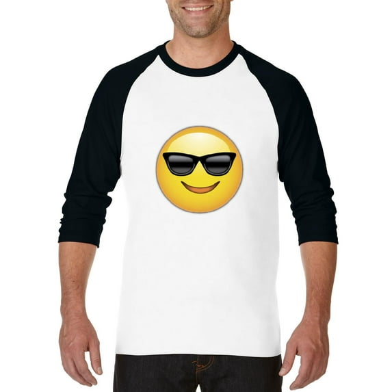 Artix - Mens Raglan Sleeve Baseball T-Shirts - Emoji with Sunglasses