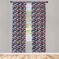 thumbnail image 3 of Ambesonne Fashion Curtains, Abstract Circles Geometric, Pair of 28"x95", Sea Blue Champagne and Ruby, 3 of 5
