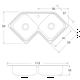 thumbnail image 3 of Fregadero Cocina Empotrar 2 Tinas Esquinero 112x59x18 Ce110 Eb Técnica Línea Clásica, 3 of 3
