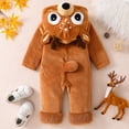 thumbnail image 5 of Cjfdfy Newborn Baby Animal Reindeer Costume, Plush Long Sleeve Hooded Jumpsuit, Cute Infant Halloween Snowsuit Halloween Holiday Outfit Baby Animal Costumes Unisex 1-24Months, 5 of 9