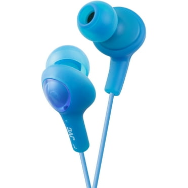JVC HAFX5A Gummy Plus Sound Isolating Headphones, Peppermint Blue Peppermint Blue