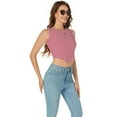 thumbnail image 3 of Womens Sexy Knit Ribbed 2024 Tank Top Crew Neck Trendy Cute Crop Tops Summer Sleeveless Basic Shirt, 3 of 5