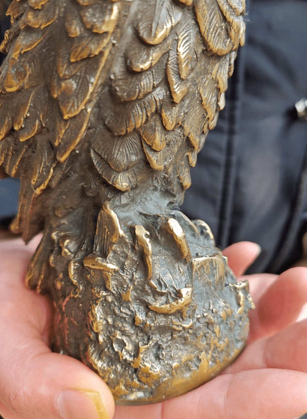 Vintage Collectible Copper Owl Statue, Owl Figurine, Unique Tabletop Art , Owl Sculpture Garden Decoration Metal Yard Art for Outdoor Indoor
