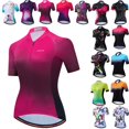 thumbnail image 2 of 2022 Jersey de ciclismo para mujer, camiseta de manga corta para bicicleta de montaña o carretera, ropa de ciclismo para mujer, blusa de verano roja, 2 of 5