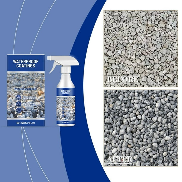 Adhesivo para grava de 120 ml | Unión flexible e impermeable para pavimentos permeables | Resistente al hielo y al deshielo | Pegamento transparente para piedra de secado rápido para paisajismo y pr