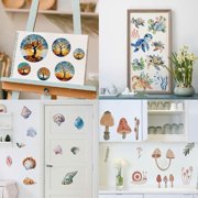 8 Sheets 8 Styles Turtle Window Sticker Self Adhesive Sea Grass Ocean Wall Decals Peel and Stick Clings PVC Waterproof Decor for Bedroom Home Stairway Restaurant Kitchen Showcase Glass Bath 1set