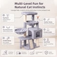 thumbnail image 3 of TWDEPART Multifunction 3-Level 37 in Cat Tree with Hammocks, Gray, 3 of 8