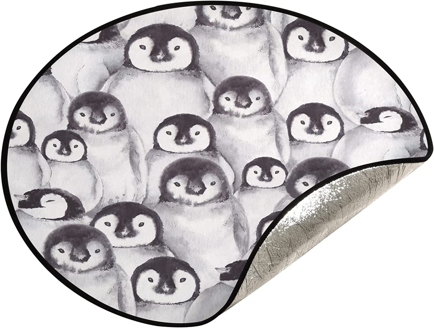 FMSHPON Many Cute Penguins Xmas Christmas Tree Skirt Stand Mat for