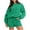 A-Green, variant on Women Sweatsuit Shorts Set, Women's 2 Piece Outfits Fall Tracksuit, Oversized Casual Long Sleeve Crew Neck Pullover Sweatshirts Elastic Waist Shorts Matching Sets Navy