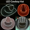 thumbnail image 2 of Light Up Cowboy Hat, LED Flashing Party Hat with 4 Modes, Battery Operated Festival Hat for Halloween, Cosplay, Events, Unisex Adult Size, 2 of 7