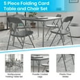 thumbnail image 5 of Emma + Oliver 5 Piece Gray Folding Game Room Card Table and Chair Set, 5 of 17