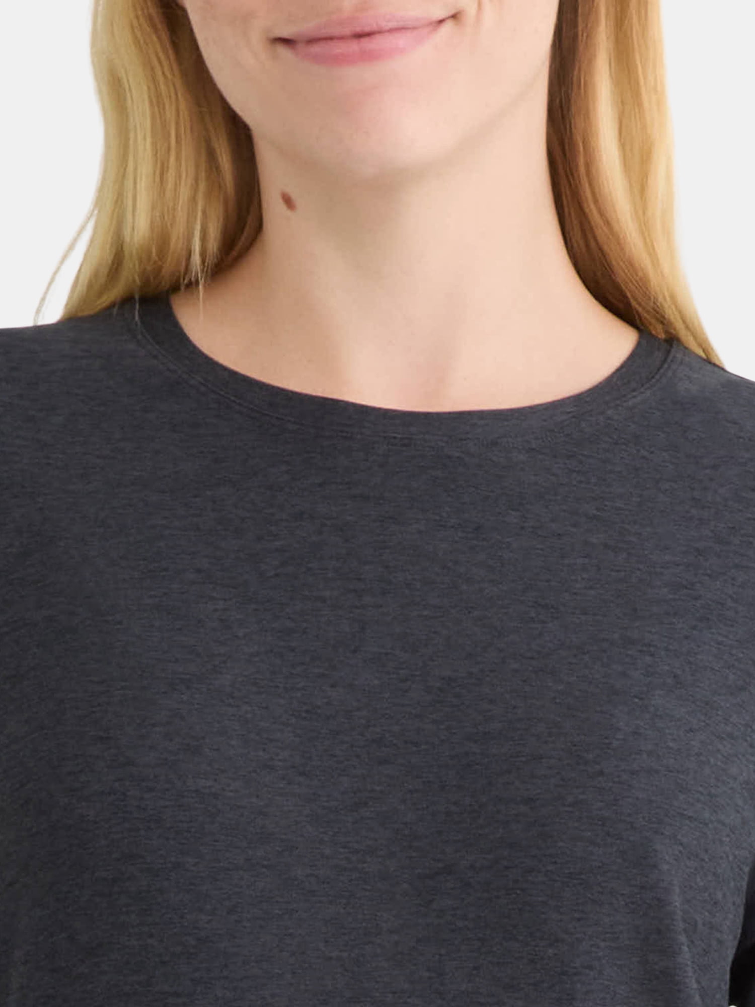 Athletic Works Women's and Women's ButterCore Tee with Long Sleeves, Sizes XS-4X
