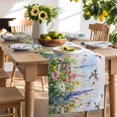thumbnail image 3 of Watercolor Flower Table Runner, Hummingbird Hand-painted Flowers Bird Kitchen Table Runners Dress Scarves for Table Decorations Party/Restaurant/Indoor Outdoor Use, 13x36in, 3 of 9