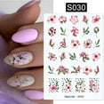 thumbnail image 1 of PFDDRW Nail Art Stickers Transfers Decals Spring Summer Blue Flowers Floral Fern, 1 of 8