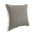 thumbnail image 4 of Ox Bay Bennett 20" x 20" Charcoal/Gray Solid Fringed Cotton Adult Decorative Throw Pillow Cover, 4 of 5