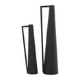 thumbnail image 6 of CosmoLiving by Cosmopolitan 22", 17"H Slim Cone Black Metal Vase with Handles, Set of 2, 6 of 12
