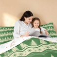 thumbnail image 4 of Manfei Christmas Tree Full Size Comforter Sets Green Bedding Comforter Set, Coral White 3 Pieces 1 Comforter and 2 Pillowcases, Xmas Reversible, 4 of 6