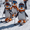 Cute Penguin Skiing, variant on Skiing Penguins Canvas Print, Wall Art for Living Room, Bedroom, Office, Kitchen, Dining Room, Ski Lodge, Cabin
