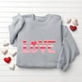 thumbnail image 3 of Valentines Day Pullover Sweatshirts Women Cute Heart Funny Valentine Sweater Tops Casual Long Sleeve Shirts, M Gray, 3 of 6